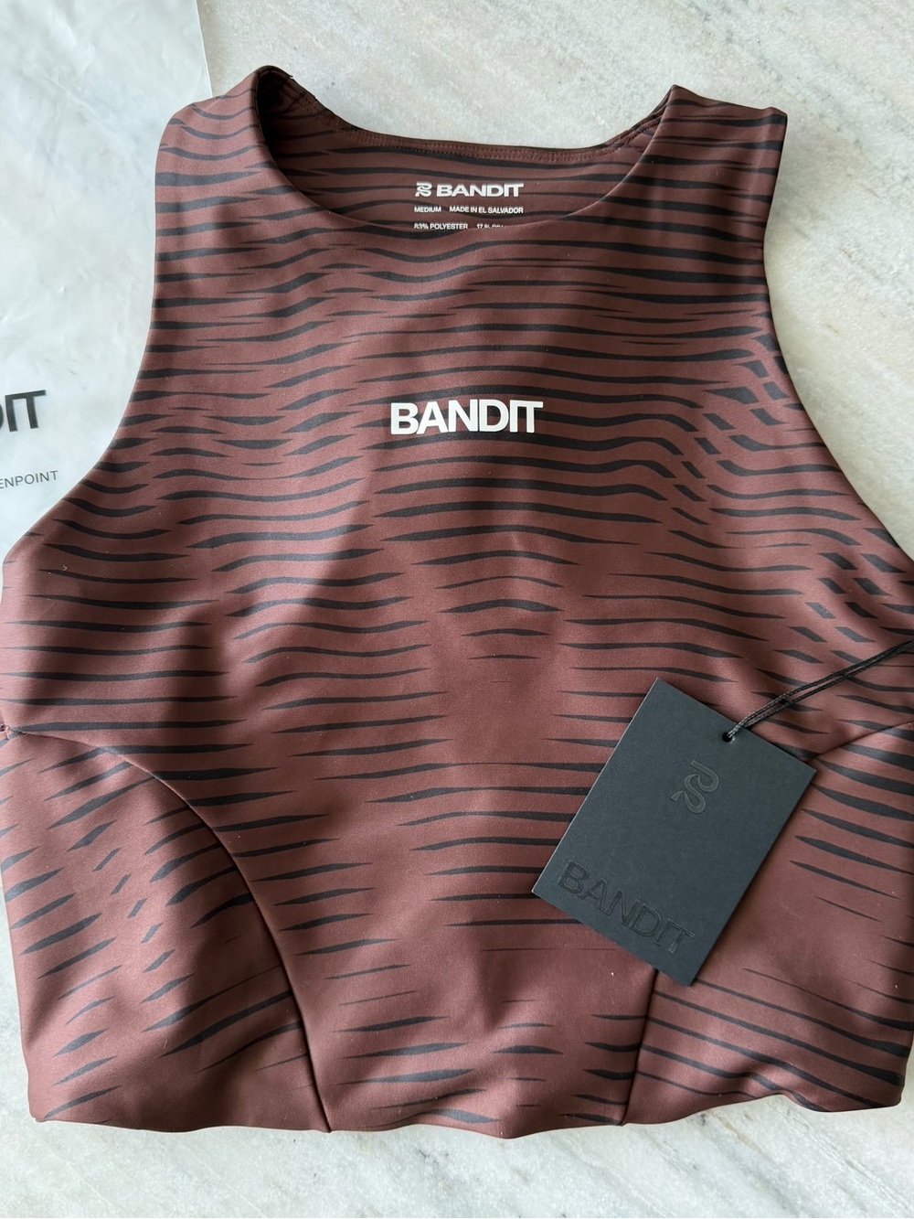 Bandit - WOMEN'S STAMINA™ RACE CROP - ORGANIC STRIPE CACAO - Picture 4 of 5